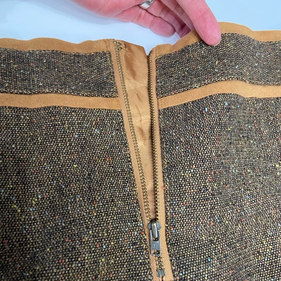 BOB TIMBERLAKE-Wool blend skirt Brown Speckled boho zip pockets Lagenlook Sz 12 - Picture 11 of 16